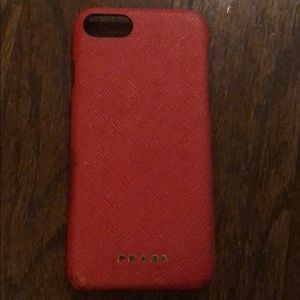 Prada iPhone 7 red leather case